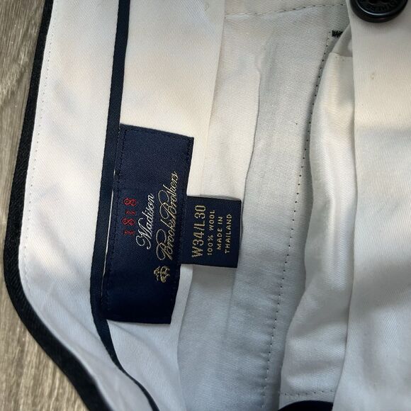 brooks brothers Men’s 100% Wool Gray Pants 34x30 188 - Picture 3 of 6